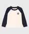 Jongens-T-shirt met lange mouwen wit AVALANCHE/blauw SMOKING