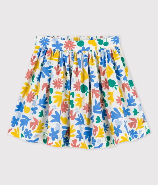 Jupe en popeline imprimée enfant fille blanc MARSHMALLOW/blanc MULTICO