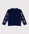 Jacquardgebreid vest in wol/katoen voor jongens blauw MEDIEVAL/wit MULTICO