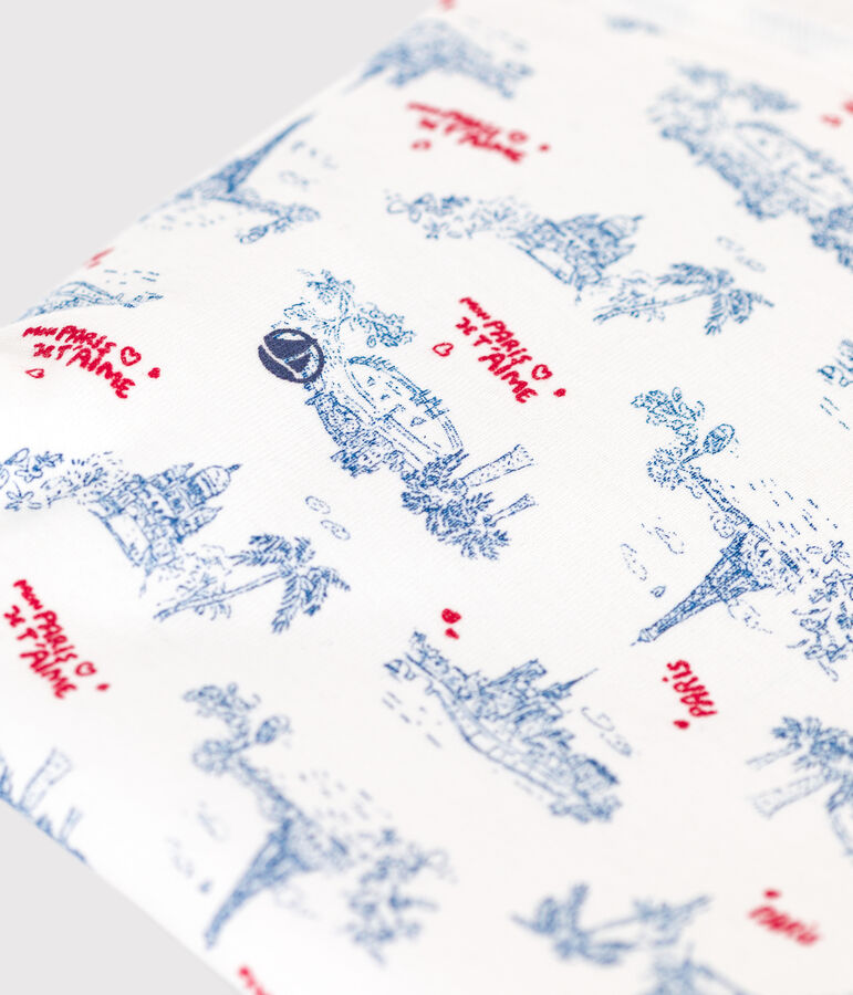 Pochette b&eacute;b&eacute; en coton motifs Paris blanc/multicouleur