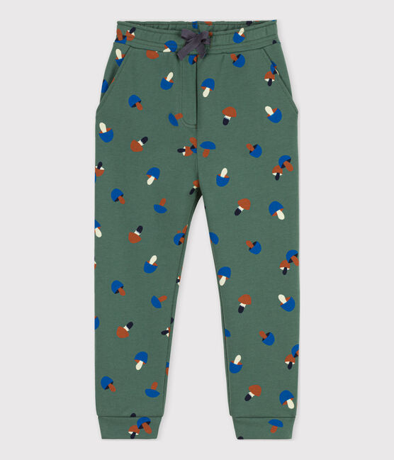 Joggingbroek met print voor jongens/meisjes groen VALLEE/ecru MULTICO