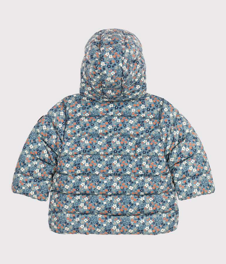 Gerecycleerde donsjas met print voor baby's blauw/multicouleur