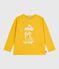 Tee-shirt enfant manches longues en coton imprimé jaune NAPLES
