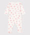 Pyjama bébé en molleton gratté à col imprimé cœurs blanc MARSHMALLOW/rose CHARME