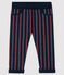 Broek van molton babyjongen blauw SMOKING/wit MULTICO