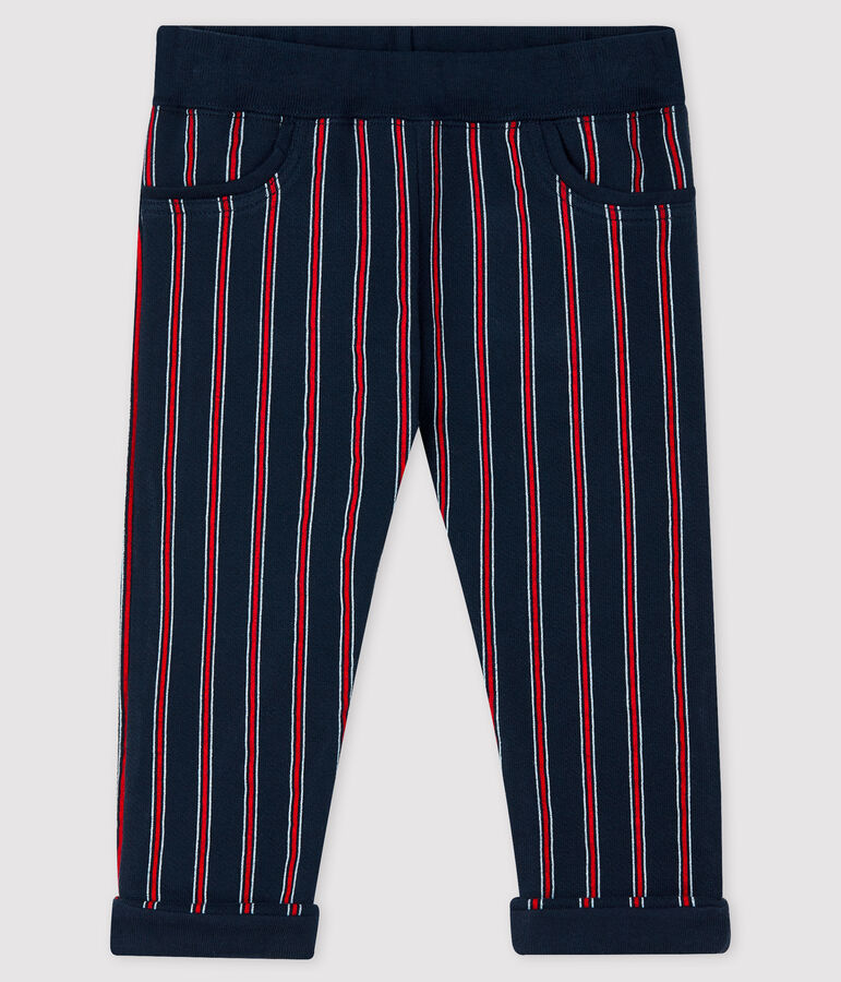 Pantalon b&eacute;b&eacute; gar&ccedil;on en molleton bleu/multicouleur