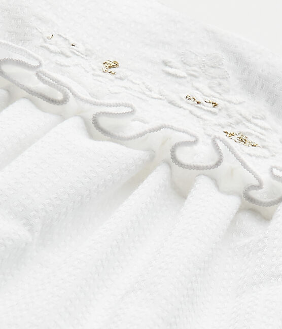 Ensemble bébé fille 3 pièces en popeline blanc ECUME