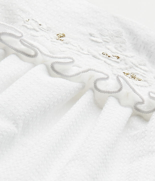 Driedelige set uit popeline voor babymeisjes wit