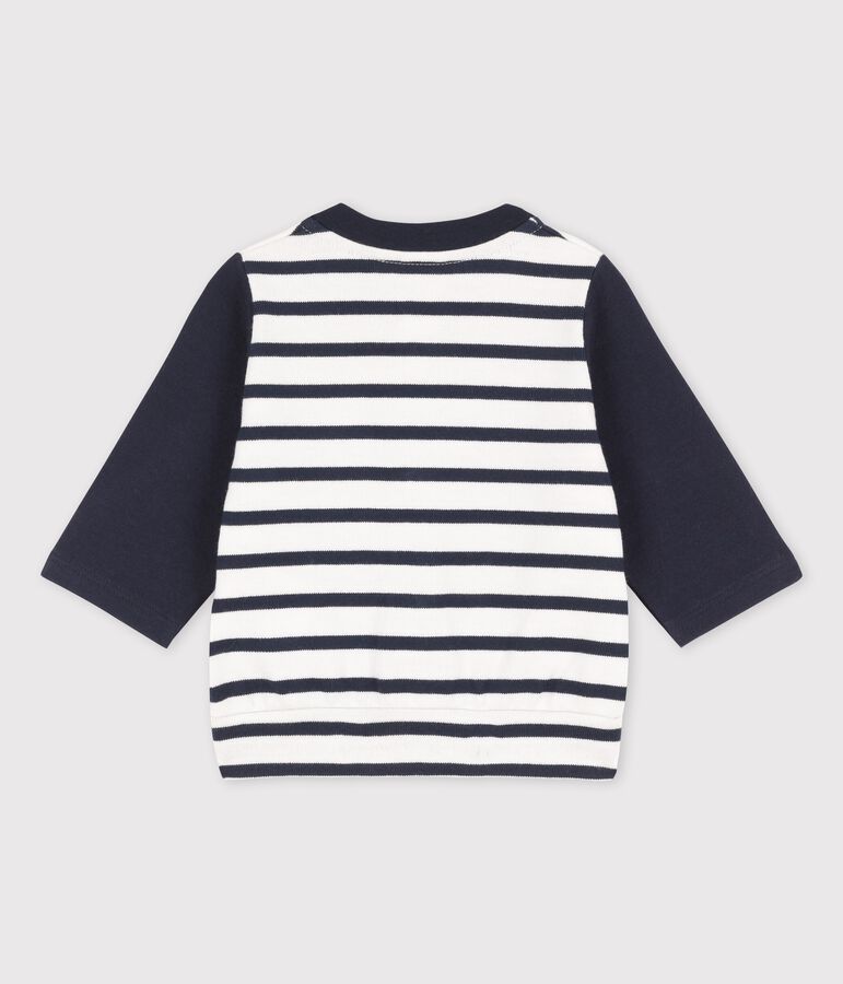 Teddy en jersey b&eacute;b&eacute; blanc/bleu