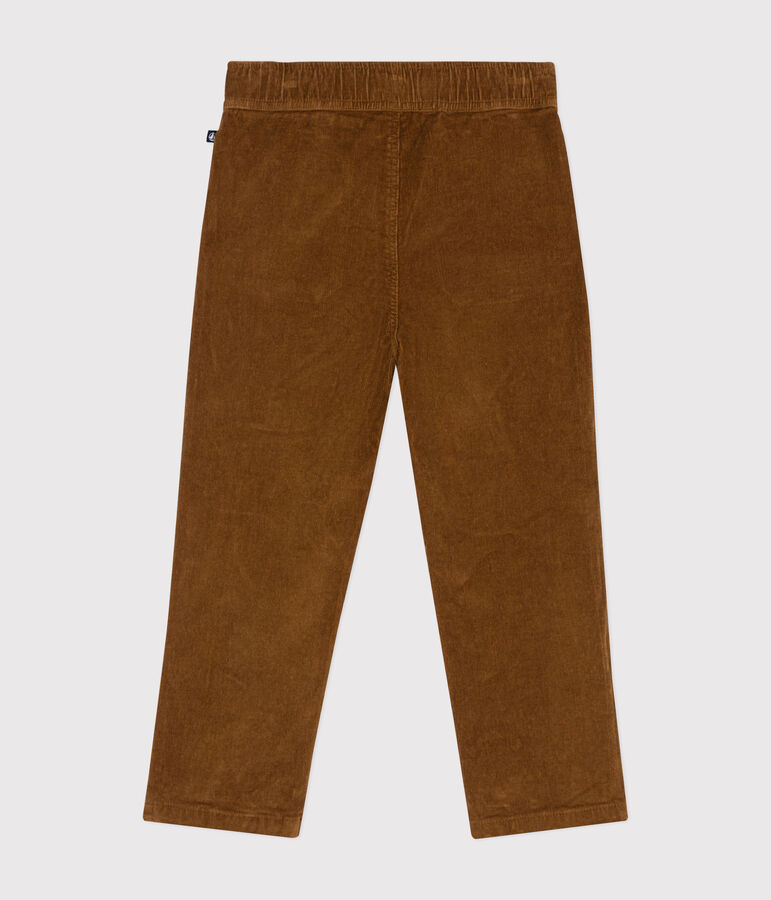 Pantalon droit en velours enfant gar&ccedil;on marron CUIVRE