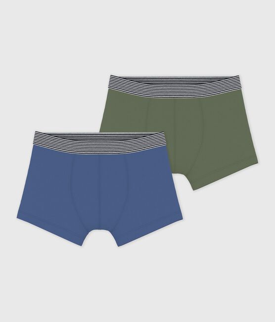 Setje met effen boxershorts voor kinderen in katoen en elastaan variante 2