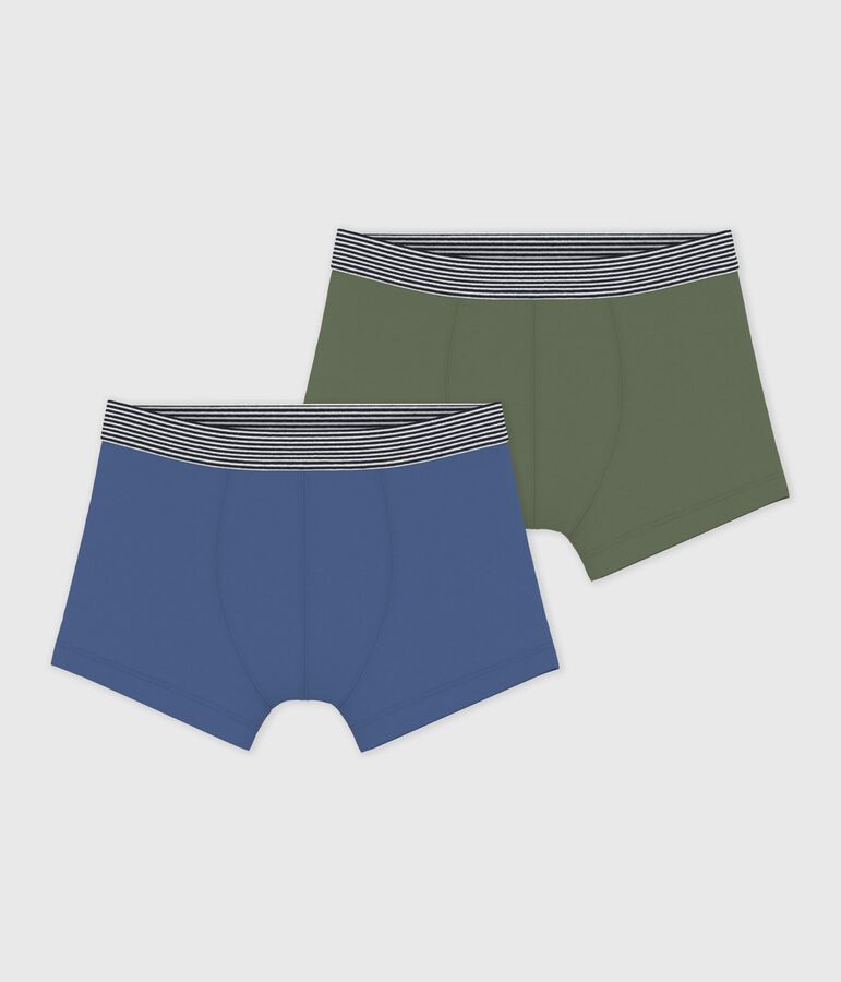 Setje met effen boxershorts voor kinderen in katoen en elastaan multicouleur