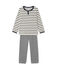 Driedelige jongenspyjama beige COQUILLE/blauw SMOKING