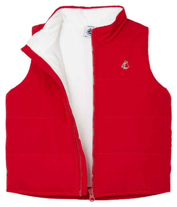 Mouwloze jas babyjongen rood