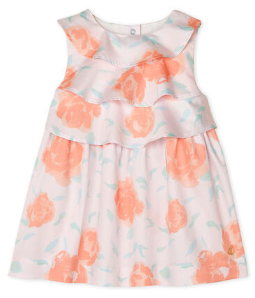 Satijnen Jurk Met Print Babymeisje Petit Bateau