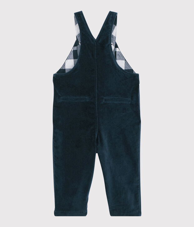 Salopette en velours b&eacute;b&eacute; bleu marine