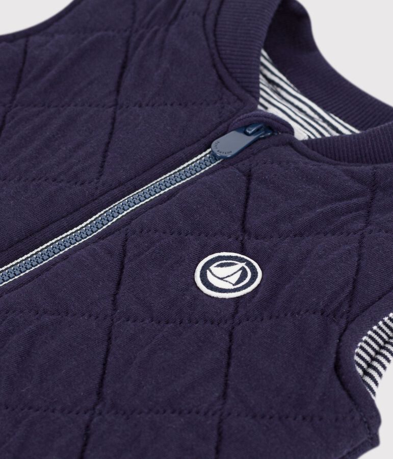 Doudoune b&eacute;b&eacute; sans manche en coton matelass&eacute; bleu