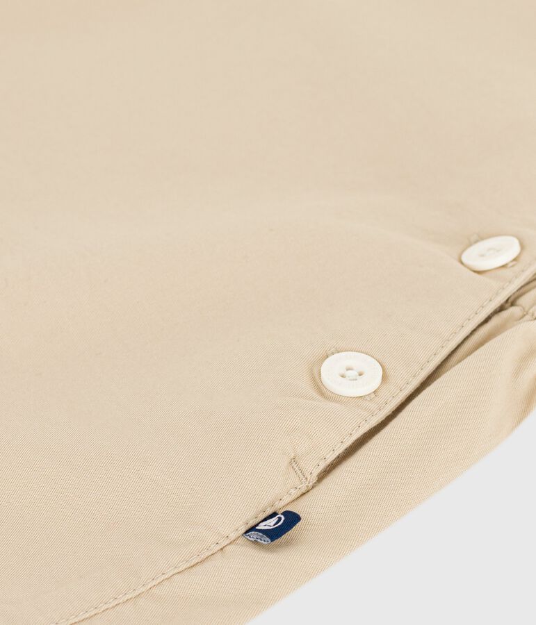 Salopette b&eacute;b&eacute; en serge jambes courtes, unie beige