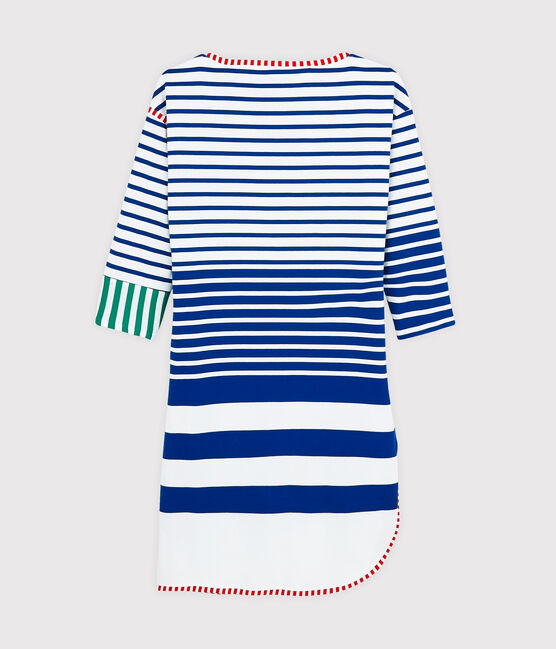Robe réédition Hyères femme blanc LAIT/bleu SURF