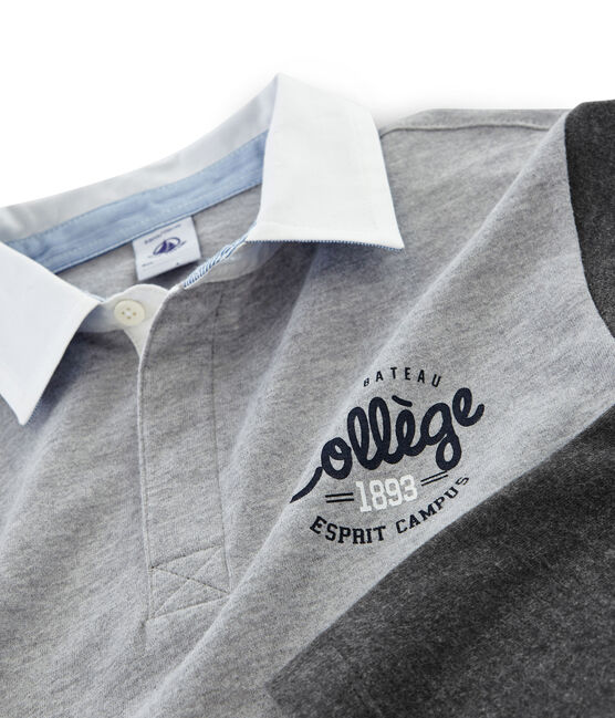 Polo rugby enfant garçon gris SUBWAY/noir CITY