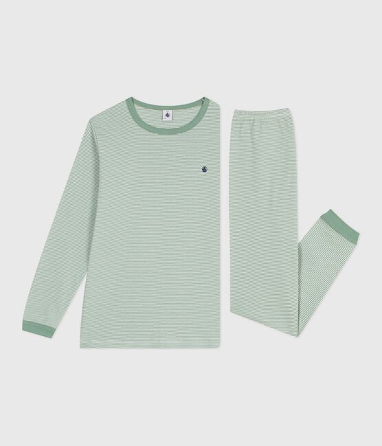 Pyjama enfant en coton à rayures SAULE/ MARSHMALLOW