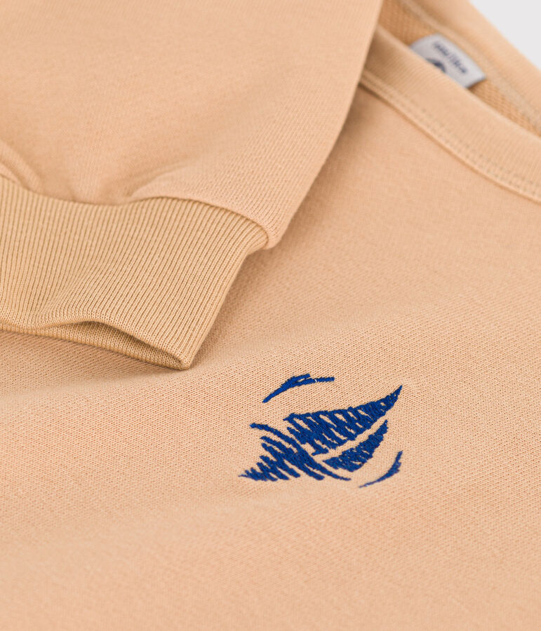 Sweater in molton voor meisjes/jongens beige TOURONE