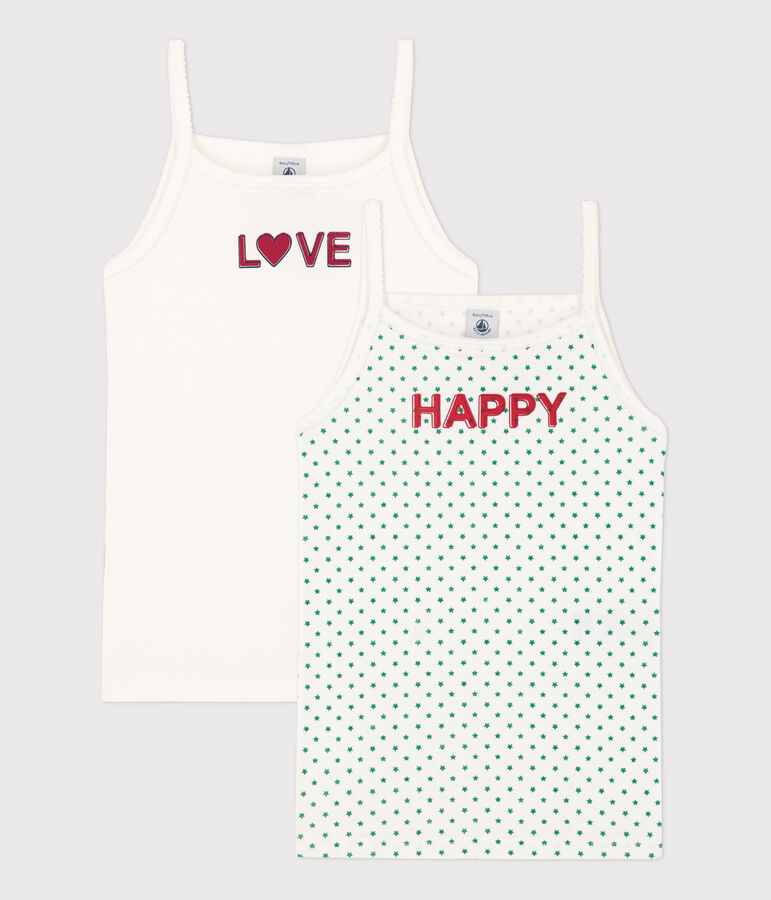 Lot de 2 chemises &agrave; bretelles petite fille en coton variante 1