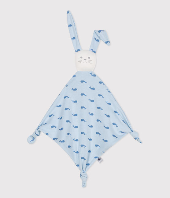 Doudou bébé en coton imprimé bleu TOUDOU/ ALASKA