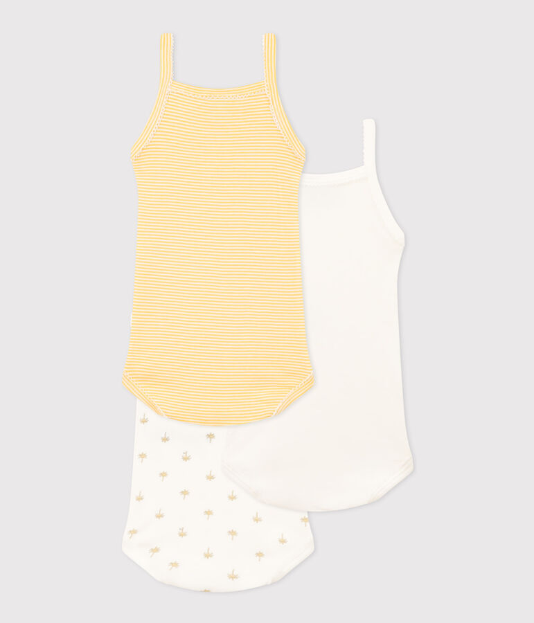 Set van 3 body's met bandjes en palmprint in katoen multicouleur