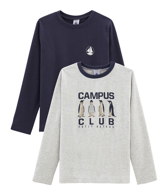 Lot de 2 tee-shirts garçon : sérigraphié + uni variante 1