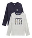 Lot de 2 tee-shirts garçon : sérigraphié + uni