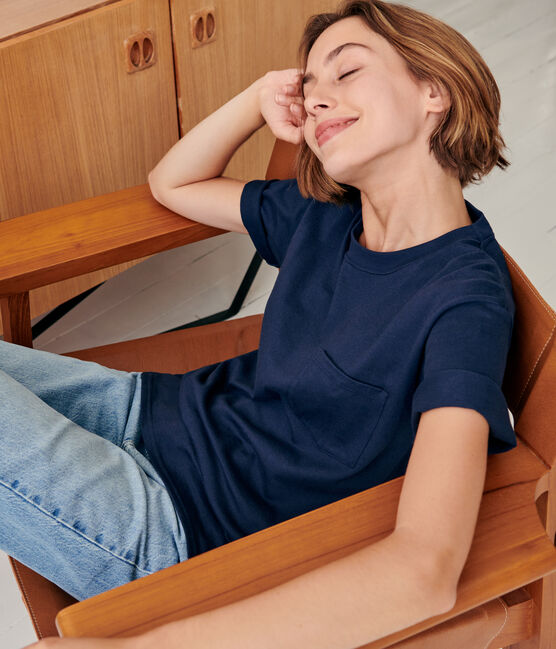 Dames/Heren T-shirt blauw SMOKING
