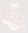 Robe en molleton bébé avec body intégré blanc MARSHMALLOW/rouge PEPS