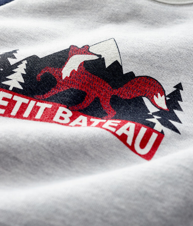 Combinaison longue b&eacute;b&eacute; gar&ccedil;on gris/bleu