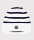 Bonnet enfant rayé en tricot doublé en polaire