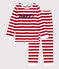 Gestreepte fluwelen pyjama voor kleine meisjes en jongens STOP/ MARSHMALLOW