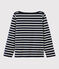 Jersey marinière voor meisjes - jongens blauw SMOKING/wit MARSHMALLOW