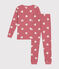 Pyjama ajusté en coton imprimé motif cœurs enfant rose ROSEWOOD/ AVALANCHE