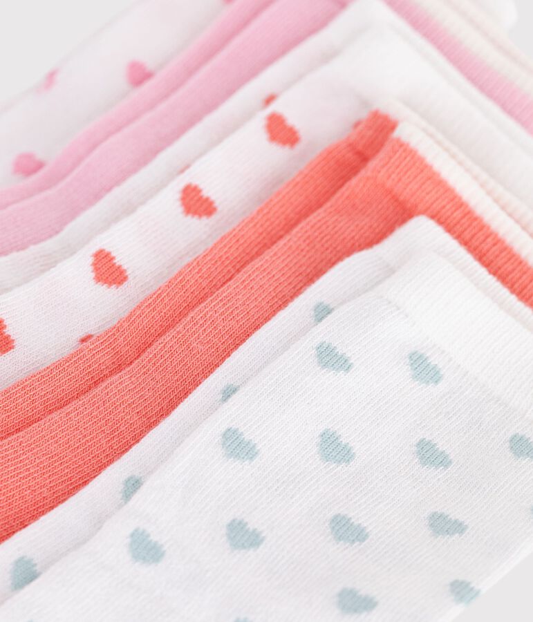 5 paires de chaussettes enfant fille en coton imprim&eacute; &agrave; fleurs multicouleur