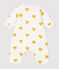 Lange set met gele hartjes babymeisje van biologisch katoen wit MARSHMALLOW/geel OCRE