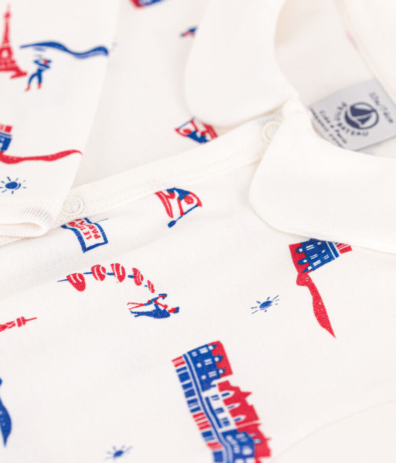 Dors-bien sans pieds Paris en coton blanc/multicouleur