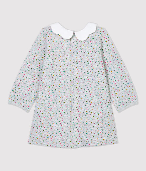 Robe en molleton bébé. gris BELUGA/blanc MULTICO