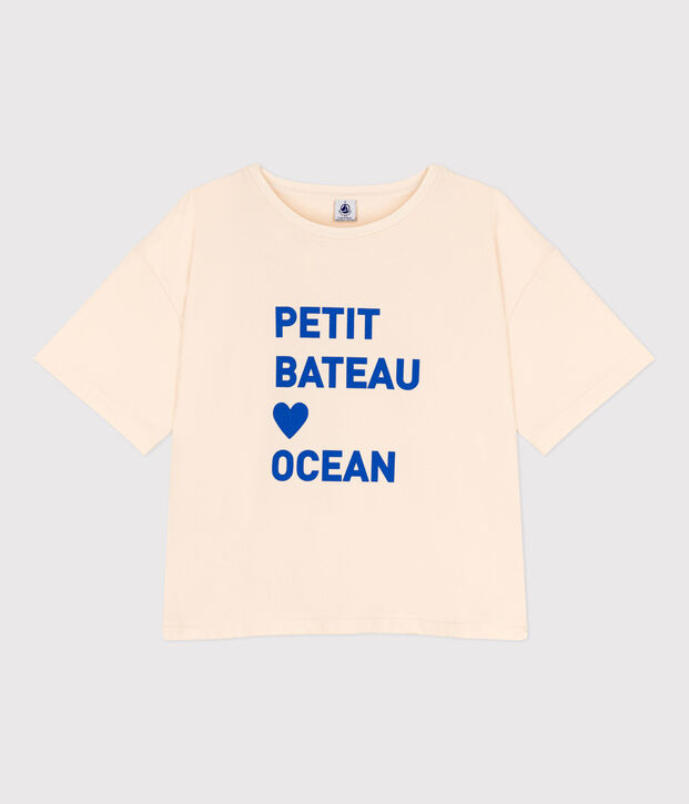 T-shirt LE BOXY large en coton Femme &eacute;cru