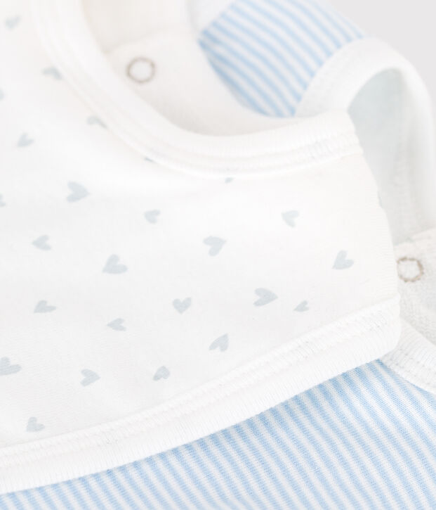Lots de deux bavoirs b&eacute;b&eacute; en coton imprim&eacute; multicouleur