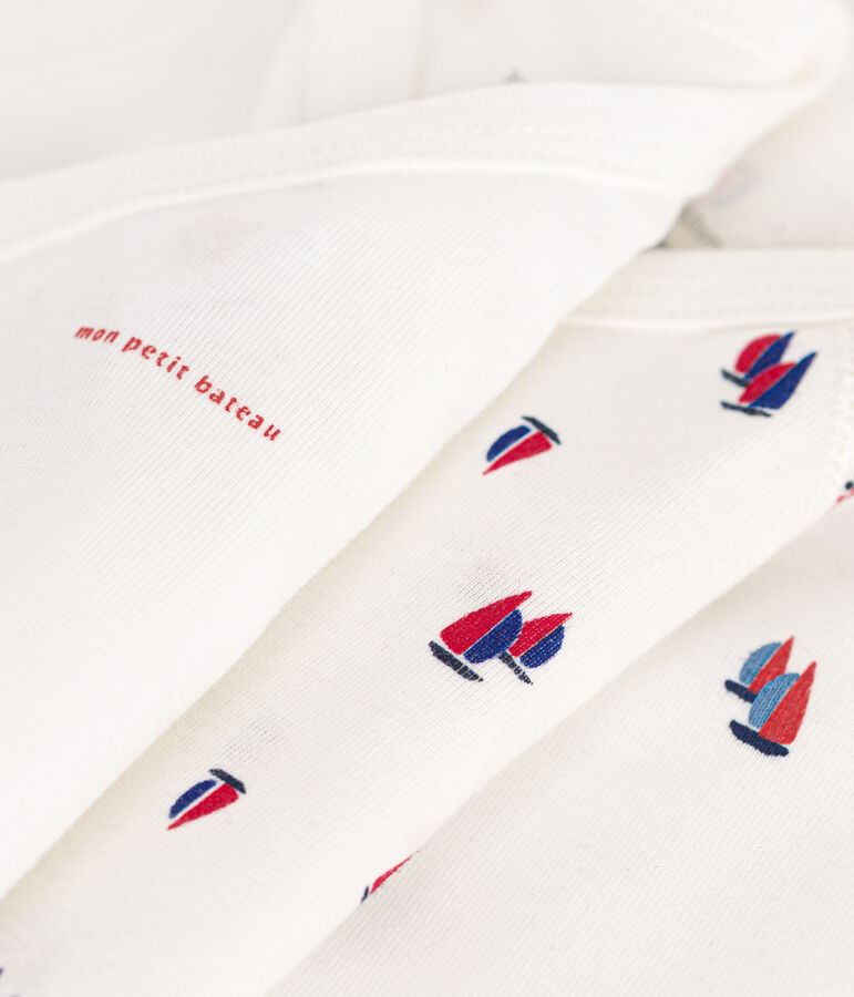 Lot de 3 bodies crois&eacute;s manches longues en coton b&eacute;b&eacute; multicouleur