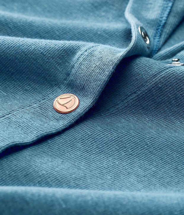 Cardigan b&eacute;b&eacute; fille en coton/lin bleu