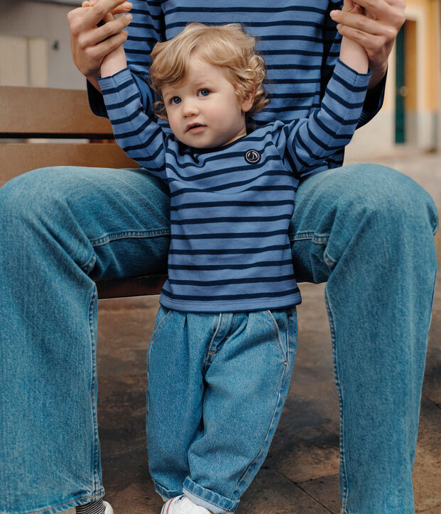 Truitje in marinelook van dik katoen voor baby's blauw/blauw
