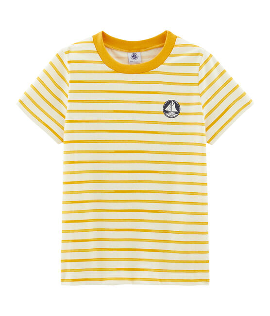 Tee-shirt manches courtes enfant garçon beige COQUILLE+BOUDOR