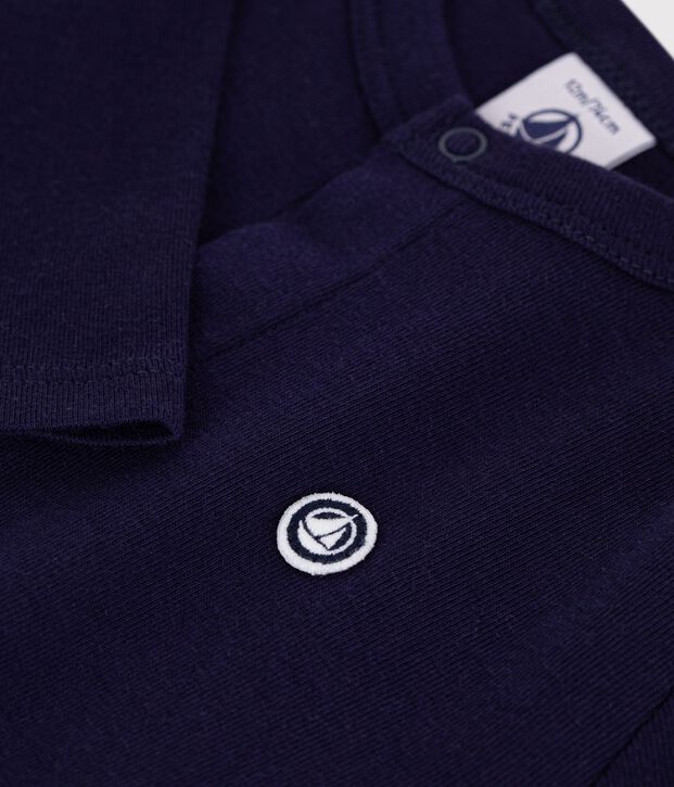 Cardigan b&eacute;b&eacute; en coton uni bleu marine