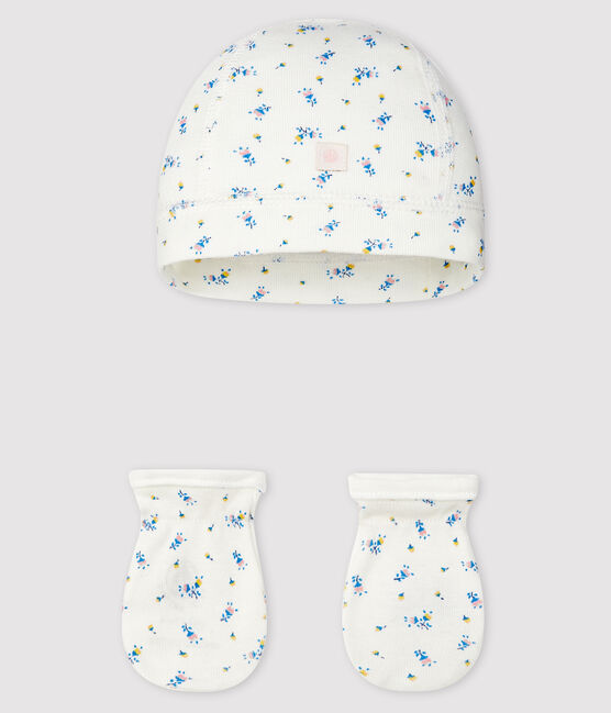 Lot Bonnet Naissance Et Moufles Bebe En Cote Variante 1 Petit Bateau